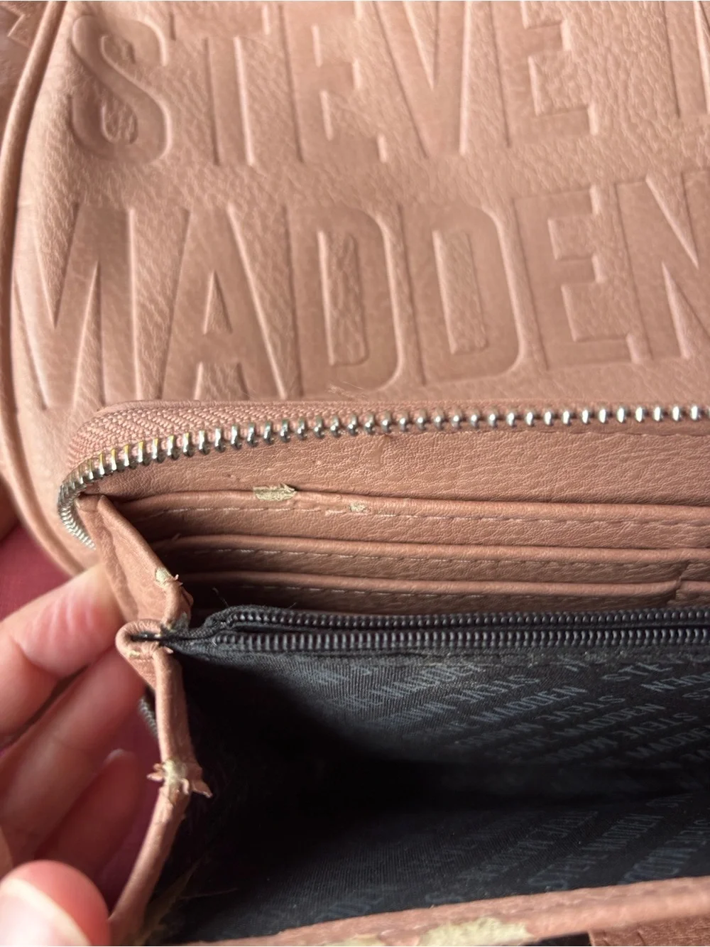 Steve Madden Dusty Pink Embossed Logo Backpack and Wallet Set
